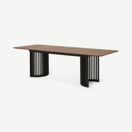 Zaragoza 6-10 Seat Extending Dining Table, Walnut & Charcoal Black