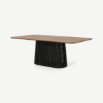 Zaragoza 8 Seat Dining Table, Walnut & Charcoal Black