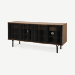 Zaragoza Wide Sideboard, Walnut & Charcoal Black