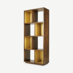 Anderson Narrow Shelving Unit, Mango Wood & Brass