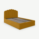 Delia King Size Ottoman Storage Bed, Marigold Velvet