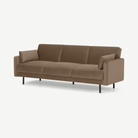 Delphi Click Clack Sofa Bed, Soft Mink Velvet