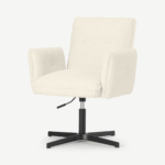 Denham Office Chair, Faux Sheepskin with Black Legs