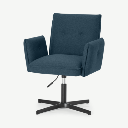 Denham Office Chair, Orleans Blue with Black Legs