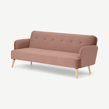Elvi Click Clack Sofa Bed, Vintage Pink Velvet