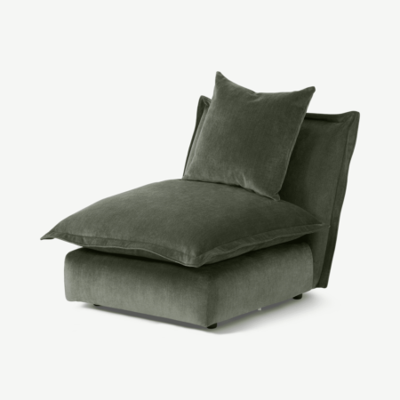 Fernsby, Armless Modular Chair, Spruce, Chenille Fabric