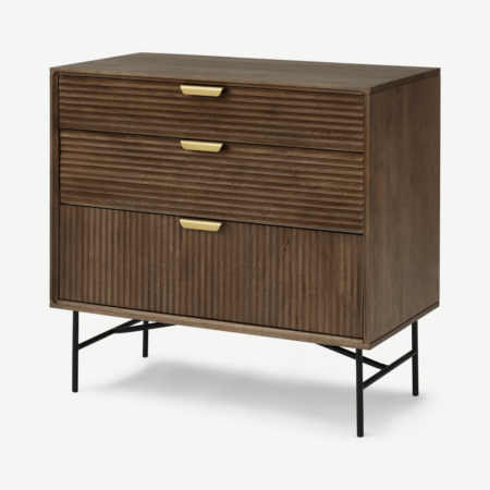 Haines Chest of Drawers, Mango Wood & Brass