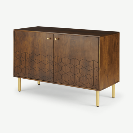 Hedra Sideboard, Mango wood and Brass