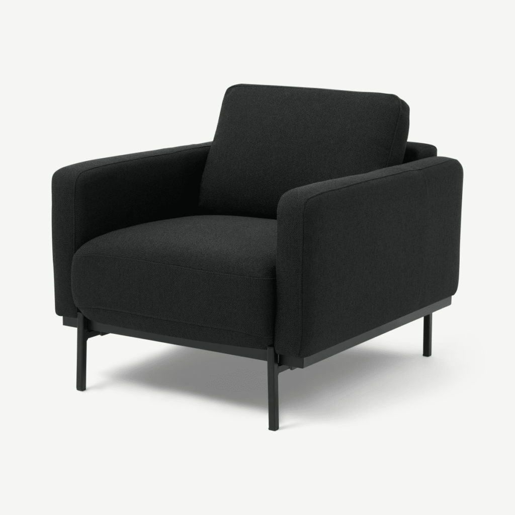 Jarrod Armchair, Midnight Black Weave • Sofas Etc