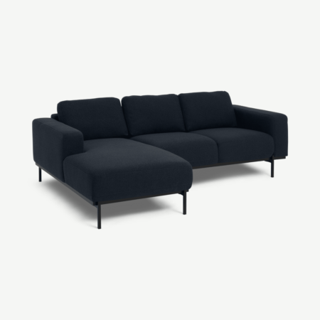 Jarrod Left Hand Facing Chaise End Corner Sofa, Midnight Blue Weave