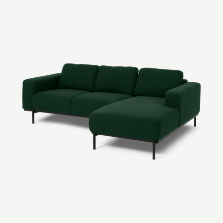 Jarrod Right Hand Facing Chaise End Corner Sofa, Forest Green Weave