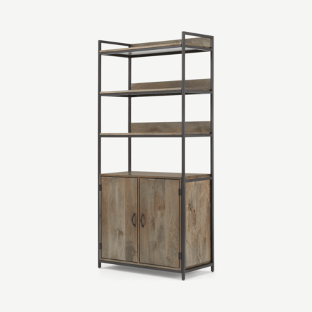 Lomond Modular Shelving with Storage, Black and Mango