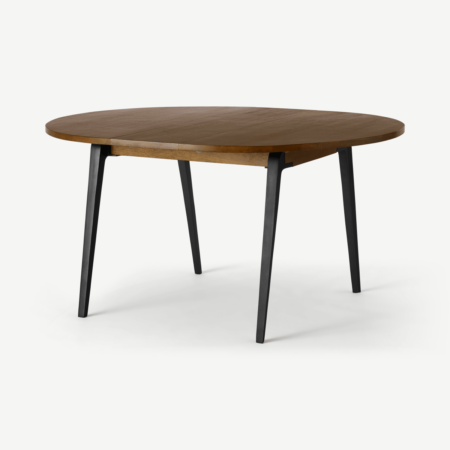 Lucien 4-6 Seat Round Extending dining table, Dark Mango Wood