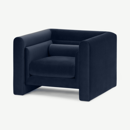 Mathilde Armchair, Dark Navy Velvet