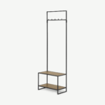 Maxine Coat Rack & Shoe Storage, Mango Wood & Black