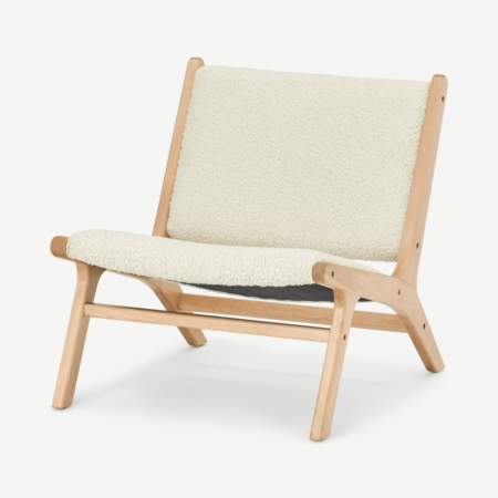 Rami Accent Armchair, Faux Sheepskin & Natural