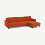 Rosslyn Right Hand Facing Chaise End Click Clack Sofa Bed, Sadona Orange