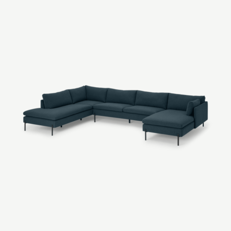 Zarina Left Hand Facing Corner Sofa, Aegean Blue