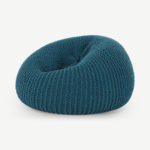 Aki 100% Wool Knitted Cocoon Bean Bag, Blue