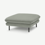 Analia Soft Filled Pillow Top Ottoman, Sage Green Velvet