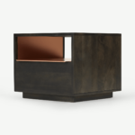 Anderson Bedside Table, Mocha Mango Wood & Copper