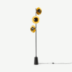 Arne Floor Lamp, Black & Gold Foil