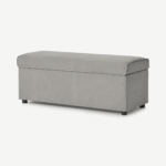 Bahra Ottoman Storage Bench, Washed Grey Cotton