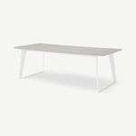 Boone 8 Seat Dining Table, White Concrete with Resin Top