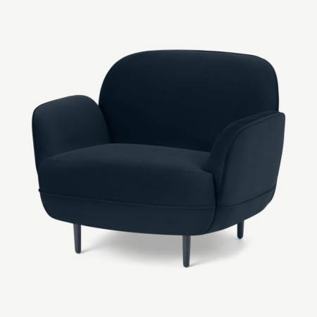 Cameo Accent Armchair, Sapphire Blue Velvet