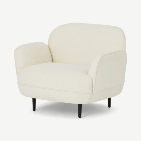 Cameo Accent Armchair, Whitewash Boucle