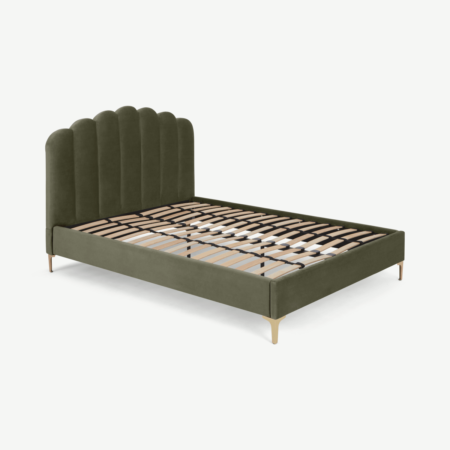 Delia Double Bed, Sycamore Green Velvet
