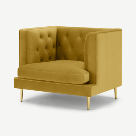 Goswell Armchair, Vintage Gold Velvet