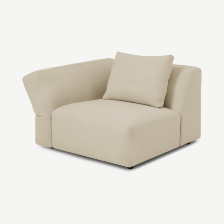 Jacklin Left Hand Facing Modular Armchair, Natural Recycled Weave