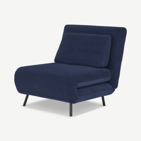 Kahlo Single Sofa Bed, Navy Corduroy Velvet