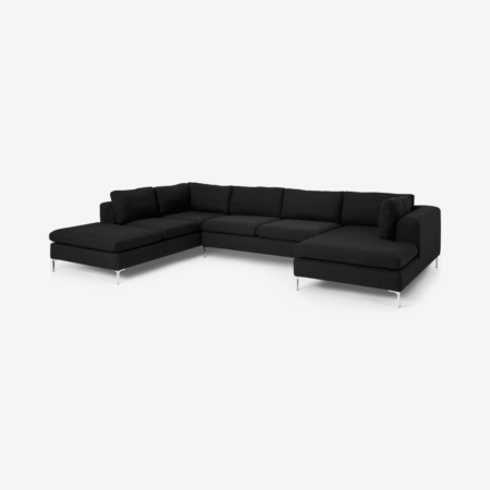 Monterosso Left Hand Facing Corner Sofa, Midnight Black Weave