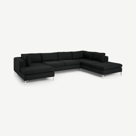 Monterosso Right Hand Facing Corner Sofa, Midnight Black Weave