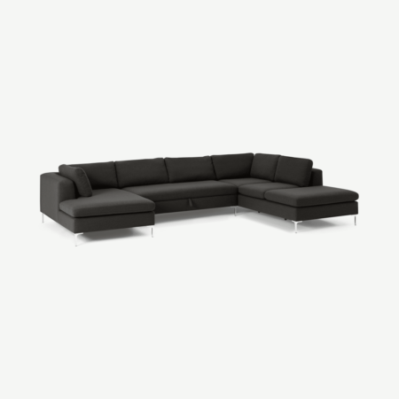 Monterosso Right Hand Facing Horseshoe Corner Sofa Bed, Oyster Grey