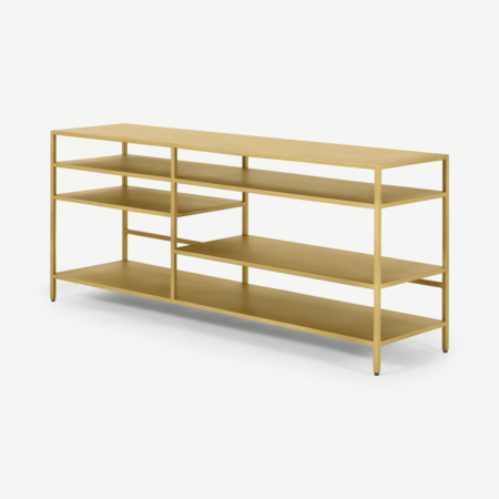 Munro TV Shelving Unit, Brass