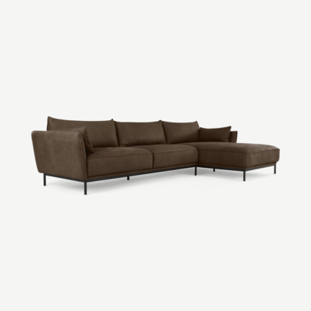 Odelle Right Hand Facing Chaise End Corner Sofa, Texas Brown Leather