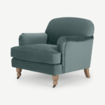 Orson Small Armchair, Marine Green Velvet