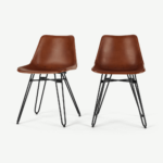 Set of 2 Kendal Dining Chairs, Tan and Black