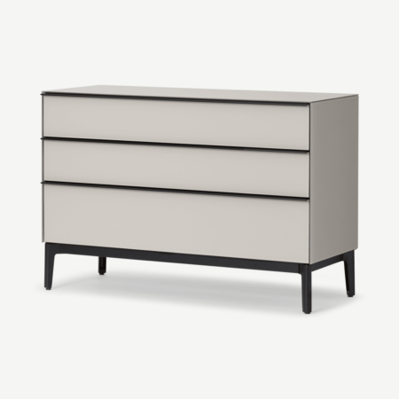 Silas Chest of Drawers, Silver Grey Glass