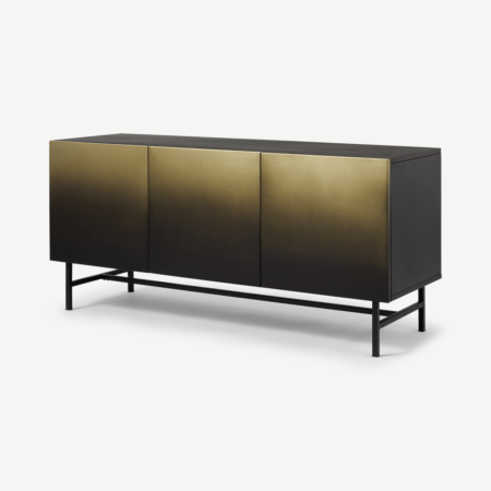 Sulta Wide Sideboard, Brass & Black Ombre