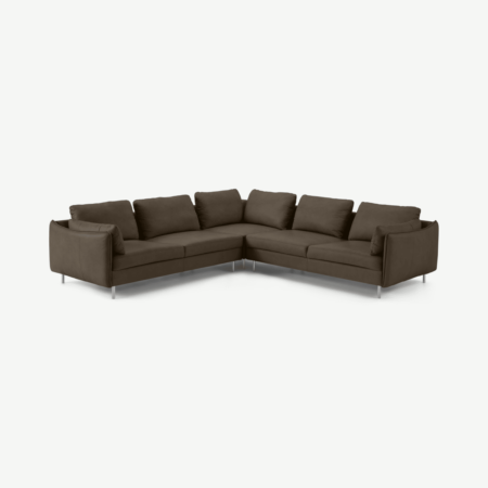 Vento 5 Seater Corner Sofa, Texas Brown Leather