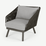 Alif Garden Armchair, Grey Eucalyptus Wood