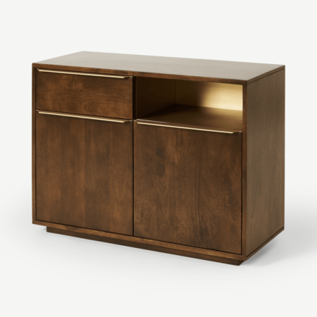 Anderson Compact Sideboard, Mango Wood & Brass