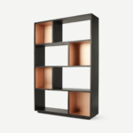 Anderson Wide Shelving Unit, Mocha Mango Wood & Copper