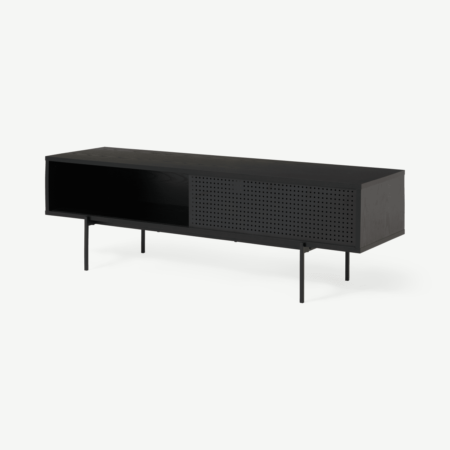 Angus Media Unit, Black Ash Effect & Perforated Metal