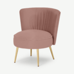 Cordova Accent Armchair, Vintage Pink Velvet