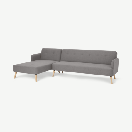 Elvi Left Hand Facing Chaise End Click Clack Sofa Bed, Marshmallow Grey